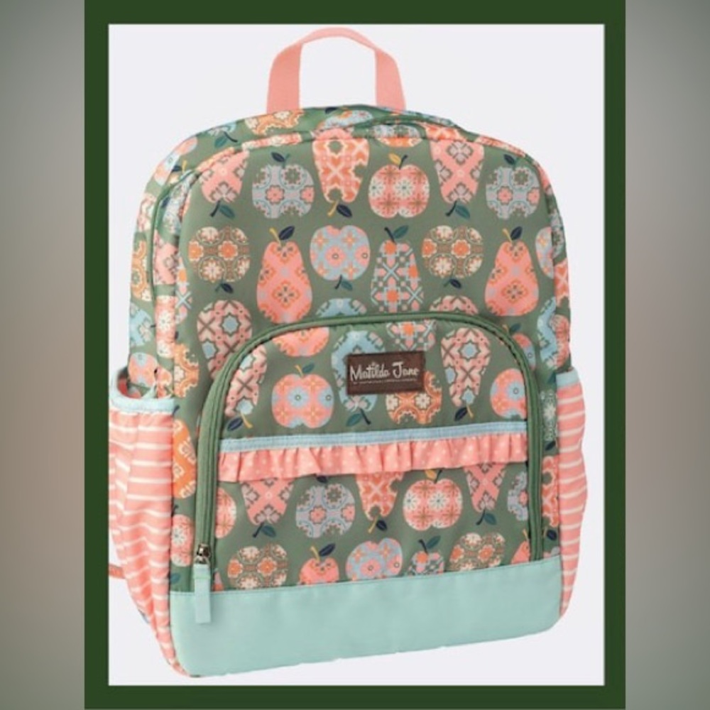 Matilda Jane Cecelia Apple Print Backpack NWT